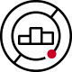 Icon of bar graph within circle graph