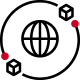 Icon of globe and box