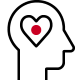 Icon of idea with heart