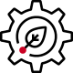 Icon of leaf inside of gear