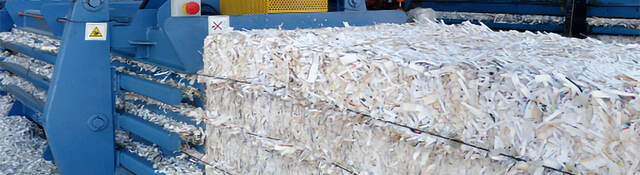 Paper being recycled