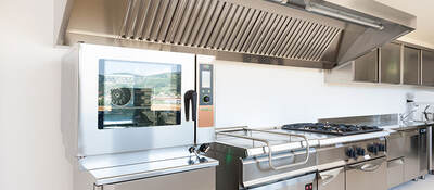 Stainless steel commercial kitchen