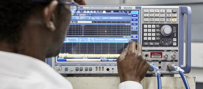 A picture of a spectrum analyzer testing device. 