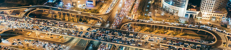 Aerial View of Traffic Jam, Beijing, China