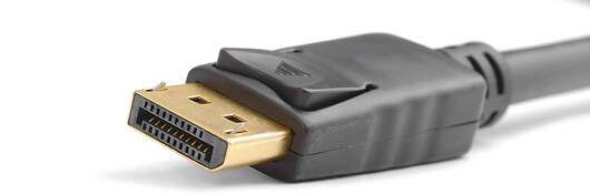 A close-up image of a black USB cord