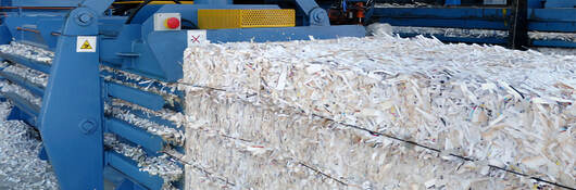 Paper being recycled