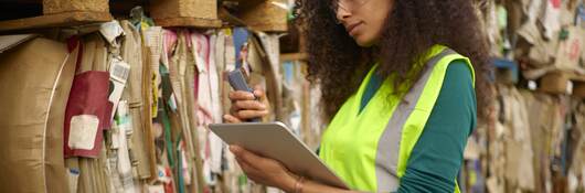 Sustainable warehouse worker.