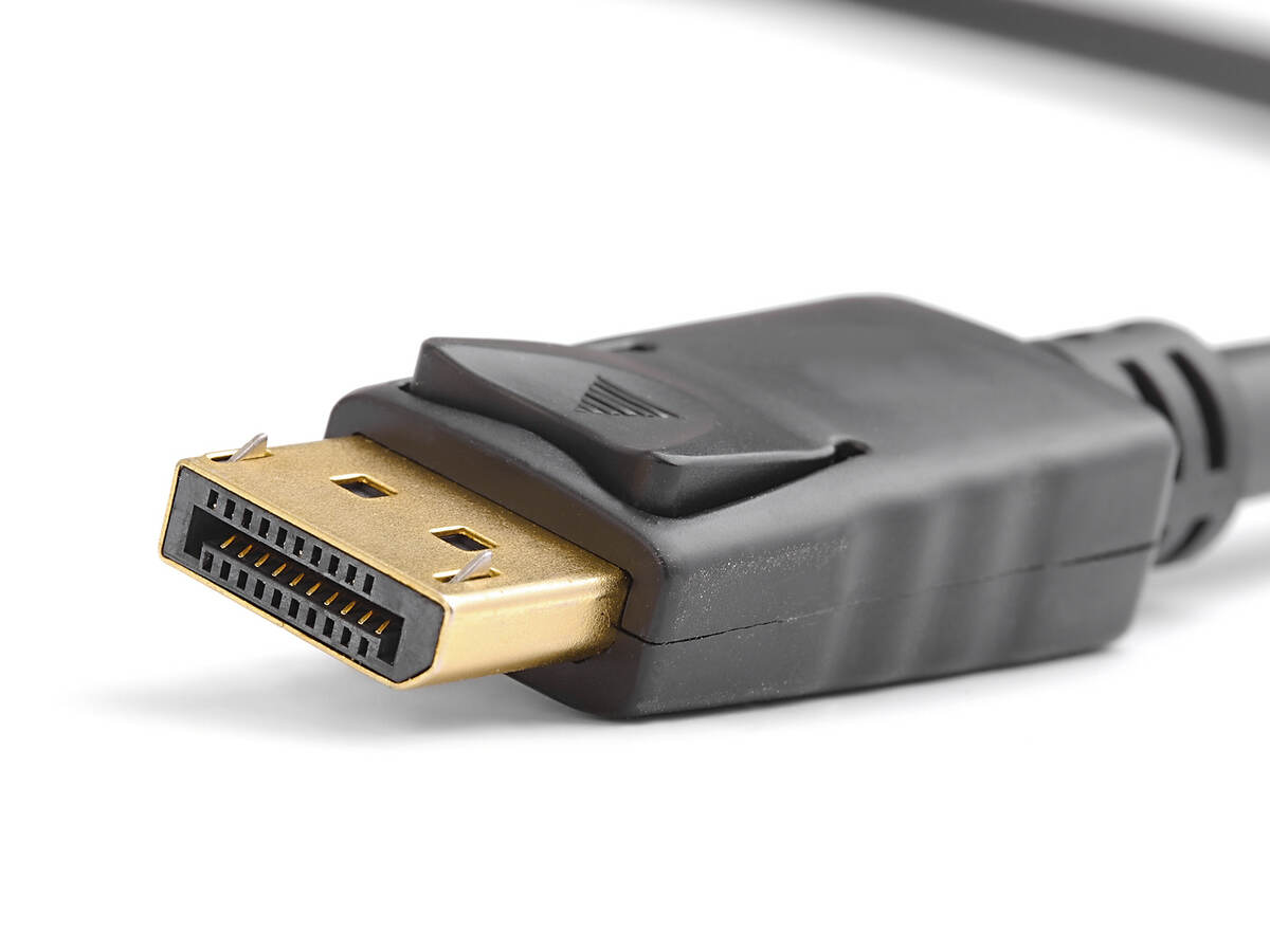 A close-up image of a black USB cord