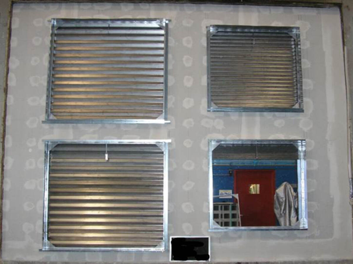 A fire resistant wall being tested in a facility. 