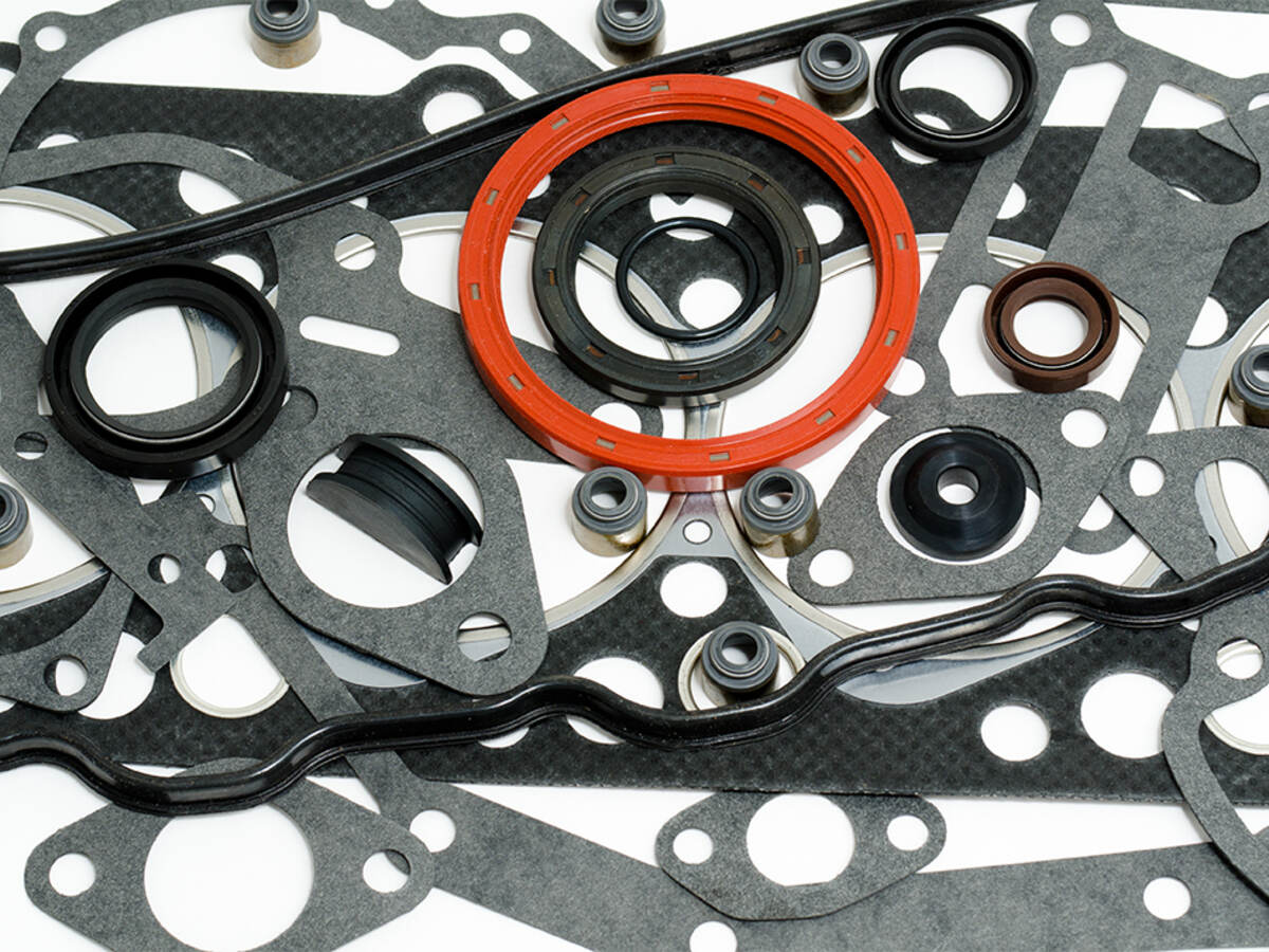A variety of gaskets and seals.