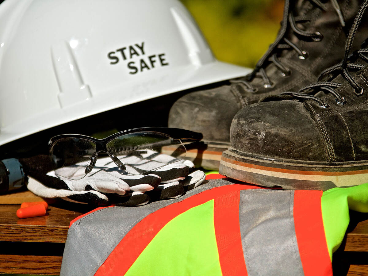 An assortment of personal protective equipment