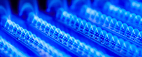 Gas furnace flames